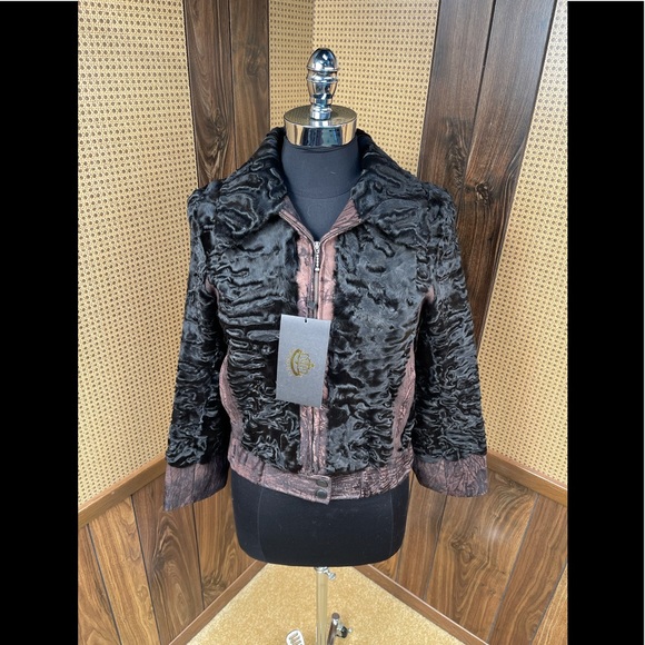 NWT Giorgio Emporio Made In Italy Persian Lamb Fur Coat Jacket XS - Picture 2 of 13